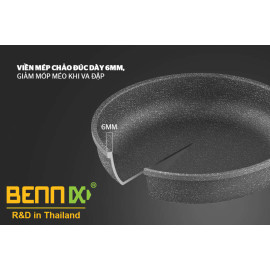 Chảo chống dính vân đá đáy từ Bennix Nano Magic size 28cm - Công nghệ Hàn Quốc