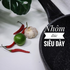 Chảo sâu lòng vân đá chống dính nhôm đúc Bennix Thái Lan Terra 26cm