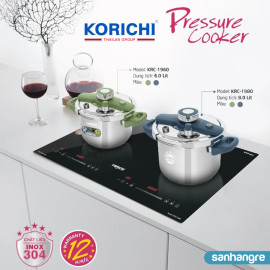 Nồi áp suất Inox 304 Korichi Thái Lan dung tích 8L KRC-1980, bảo hành 12 tháng