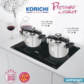 Nồi áp suất Inox 304 Korichi Thái Lan KRC-1980 dung tích 8L