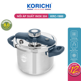 Nồi áp suất Inox 304 Korichi Thái Lan dung tích 8L KRC-1980, bảo hành 12 tháng