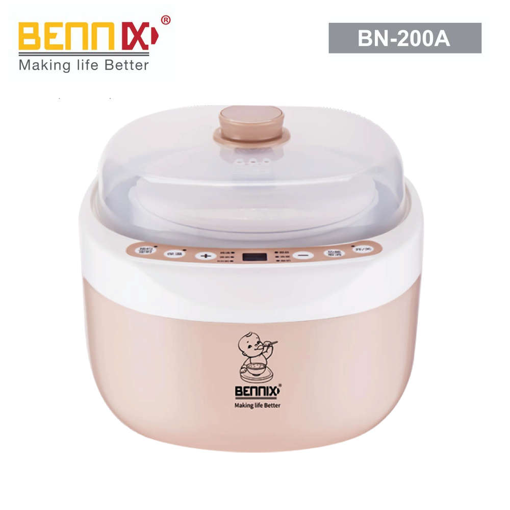 Nồi hầm cách thủy đa năng Bennix BN-200A dung tích 2 lít màu hồng, bảo hành 12 tháng