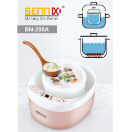 Nồi hầm cách thủy đa năng Bennix BN-200A dung tích 2 lít màu hồng, bảo hành 12 tháng