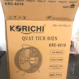 Quạt tích điện Korichi Thái Lan KRC-6210 cánh 10 inch, pin Lithium-ion 7500mAh