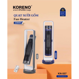Quạt sưởi gốm Ceramic Koreno Thái Lan KN-557 công suất 2200W kèm khiển từ xa