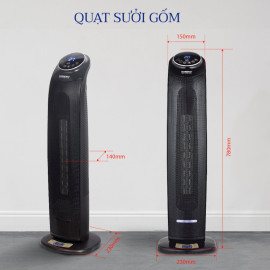 Quạt sưởi gốm Ceramic Koreno KN-555 công suất 2200W kèm khiển từ xa