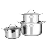 Bộ 3 nồi inox 3 lớp đáy liền Elmich 2103OL size 18,20,26cm bảo hành 5 năm