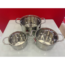 Bộ 3 nồi inox 3 lớp đáy liền Elmich 2103OL size 18,20,26cm bảo hành 5 năm