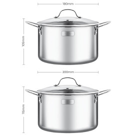 Bộ 3 nồi inox 3 lớp đáy liền Elmich 2103OL size 18,20,26cm bảo hành 5 năm