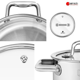 Nồi inox 304 liền khối Elmich Trimax ECO size 18cm, bảo hành 10 năm