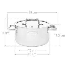 Nồi inox 304 liền khối Elmich Trimax ECO size 20cm, bảo hành 10 năm