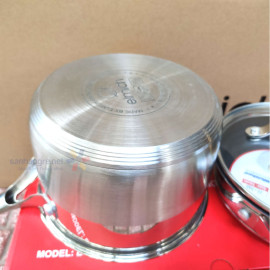 Quánh Inox 5 đáy Elmich Baby size 16cm kèm vung kính