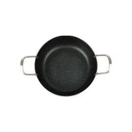 Nồi lẩu vân đá chống dính 26cm Elmich Smartcook SM-5552KMB vung kính dùng bếp từ (đen)