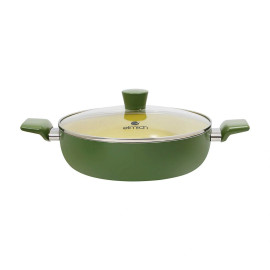 Nồi lẩu chống dính Ceramic Elmich Olive EDA2520 size 28cm, vung kính đáy từ