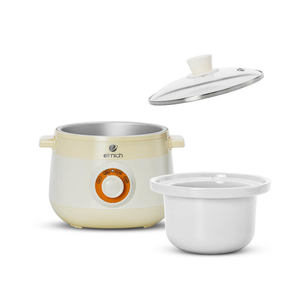 Nồi nấu chậm 2L Elmich SCE-8525 bảo hành 24 tháng - 3 chế độ nấu cháo, hầm, ninh