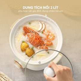 Nồi nấu chậm 2L Elmich SCE-8525 bảo hành 24 tháng - 3 chế độ nấu cháo, hầm, ninh