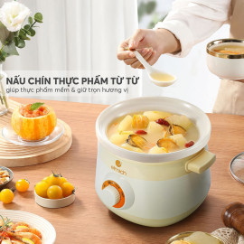 Nồi nấu chậm 2L Elmich SCE-8525 bảo hành 24 tháng - 3 chế độ nấu cháo, hầm, ninh