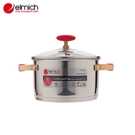 Nồi Inox 304 Red Velvet Elmich 18cm 2.5L 2355267 dùng bếp từ xuất xứ CH Séc, bảo hành 5 năm