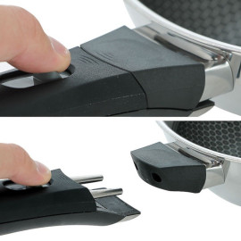 Bộ 2 chảo inox 3 lớp chống dính cán rời Kimscook Blackcube T&K 22 & 28cm