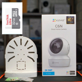 Camera WiFi Ezviz C6N 2M xoay 360 độ, đàm thoại 2 chiều kèm thẻ 32gb + đế L