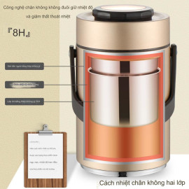 Cặp lồng cơm giữ nhiệt 2 ngăn Inox 304 FULAIJIA 2L xuất Nhật (Red)