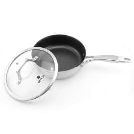 Chảo chống dính Inox 304 vung kính Elmich Potenza EL-3258 size 26cm