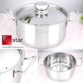 Bộ nồi 3 đáy Inox 430 thân Cool Fivestar FS-B3010 nắp inox, bảo hành 5 năm