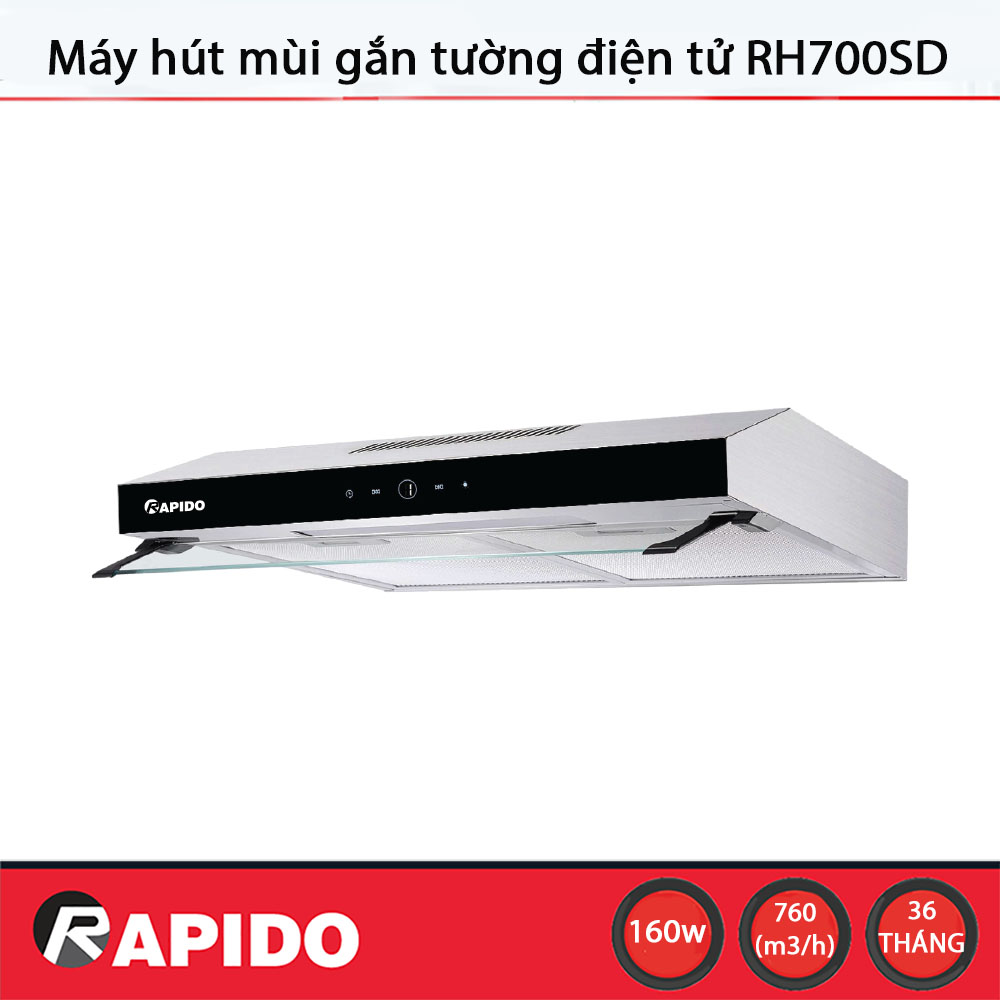 Máy hút mùi Rapido RH700SD điều khiển điện tử - Chính hãng bảo hành 36 tháng