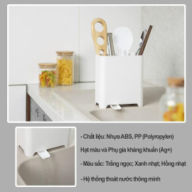 Hộp đựng đũa Inochi Yoko có lỗ thoát nước hàng xuất Nhật