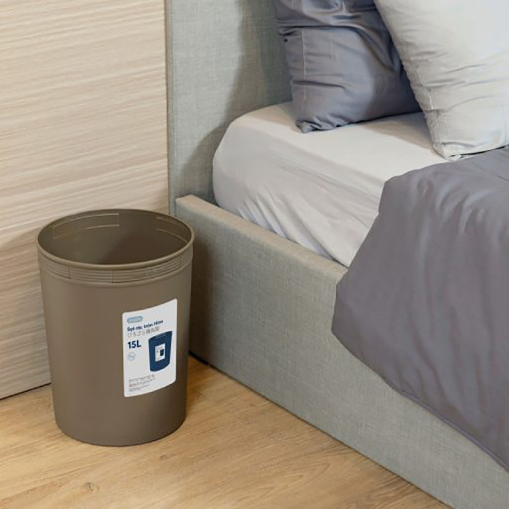 Sọt rác tròn Inochi Hiro 15L xuất Nhật - Công nghệ Ag+ (ion bạc) kháng ...