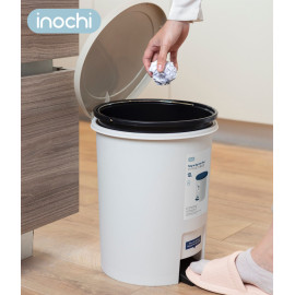 Thùng rác nhựa cao cấp đạp chân nắp đậy tròn Inochi Hiro 12 Lít hàng xuất Nhật Bản