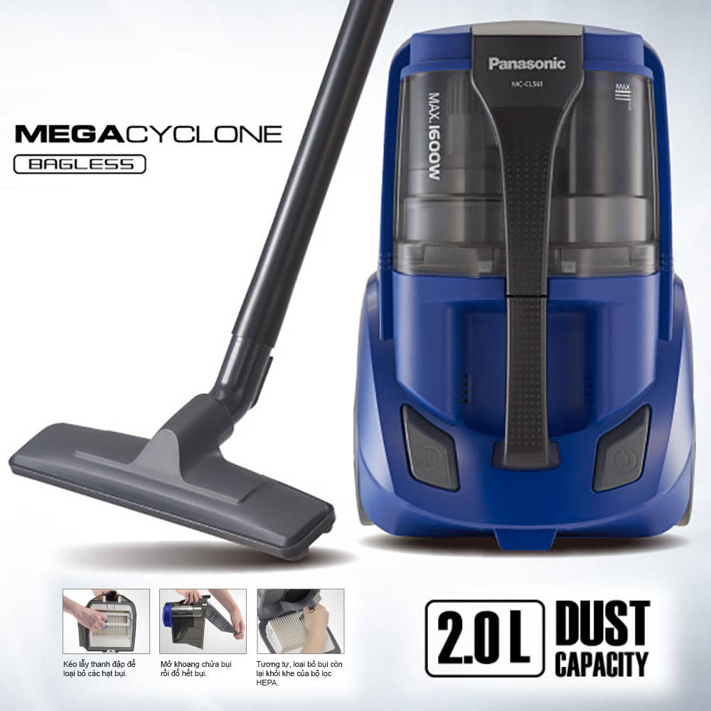 Máy hút bụi không túi Panasonic Megacyclone Malaysia 1600W MC-CL561AN46 bảo hành 12 tháng