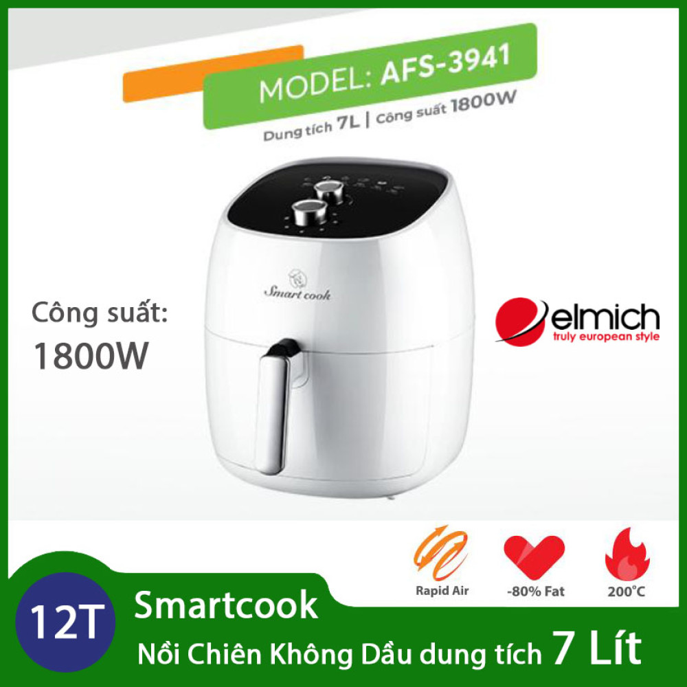 Nồi chiên không dầu 7 lít Elmich Smartcook AFS-3941 công suất 1800W bảo hành 12 tháng