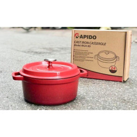Nồi gang đúc tráng men chống dính Rapido 24cm dùng bếp từ 