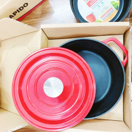 Nồi gang đúc tráng men chống dính Rapido 20cm dùng bếp từ - Bảo hành 12 tháng