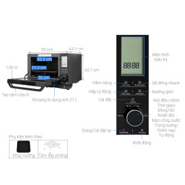 Lò hấp nướng đối lưu có vi sóng đa năng 27 lít Panasonic PALM-NN-DS596BYUE 1200W