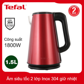 Bình đun nước siêu tốc 2 lớp Inox 304 giữ nhiệt Tefal KI820565 dung tích 1500ml bảo hành 24 tháng