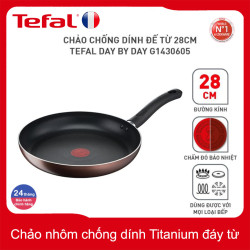 Chảo nhôm chống dính Titanium 28cm Tefal Day By Day G1430605 thương hiệu Pháp - Bảo Hành 2 Năm