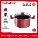 Nồi chống dính Tefal So Chef G1354595 đường kính 22cm đáy từ - Hàng chính hãng, bảo hành 12 tháng