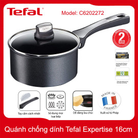 Quánh chống dính 16cm Tefal Expertise C6202272 vung kính dùng bếp từ, xuất xứ Pháp