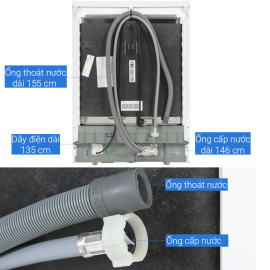 Máy rửa bát độc lập 14 bộ Whirlpool WFC 3C26P nhập khẩu Ba Lan