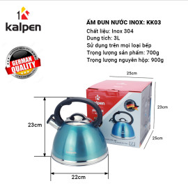Ấm đun nước Inox 304 cao cấp Kalpen KK03 dung tích 3L dùng bếp từ chuẩn Đức