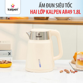 Ấm siêu tốc 2 lớp Inox 201 Kalpen AR49 dung tích 1.8L 1800W, chuẩn Đức