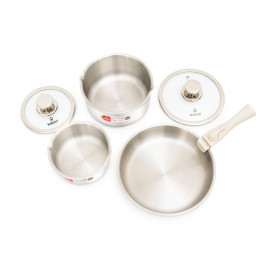 Bộ 2 nồi và chảo Inox 304 liền khối Kalpen TA1 cán rời, bảo hành 10 năm