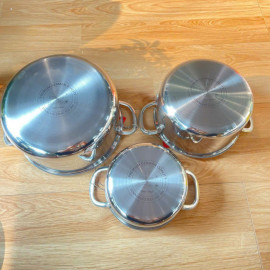 Bộ nồi chảo Inox 3 lớp đúc liền khối Kalpen Kampfer KF3 bảo hành 30 năm