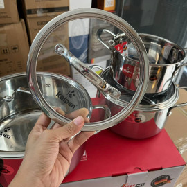Bộ nồi chảo Inox 3 lớp đúc liền khối Kalpen Kampfer KF3 bảo hành 30 năm