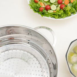 Bộ nồi xửng Inox 5 đáy Kalpen L30PRO size 30cm dung tích 14L, bảo hành 5 năm