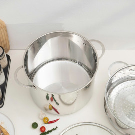 Bộ nồi xửng Inox 5 đáy Kalpen L30PRO size 30cm dung tích 14L, bảo hành 5 năm