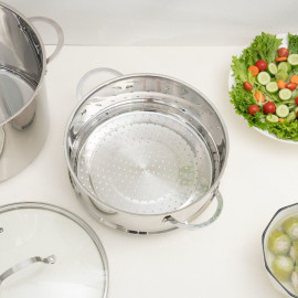 Bộ nồi xửng Inox 5 đáy Kalpen L30PRO size 30cm dung tích 14L, bảo hành 5 năm