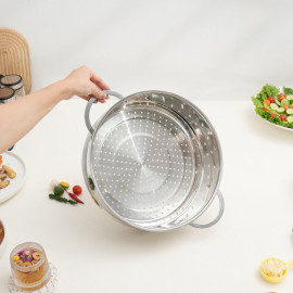 Bộ nồi xửng Inox 5 đáy Kalpen L30PRO size 30cm dung tích 14L, bảo hành 5 năm